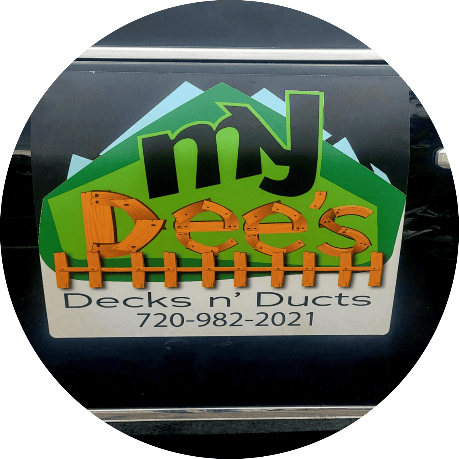 my dee's decks n' ducts van and equipment