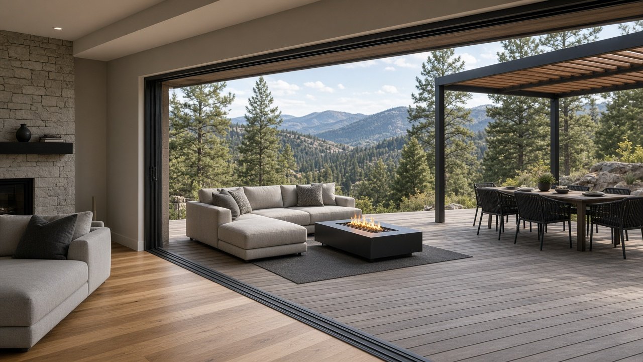 Indoor-outdoor entertaining deck